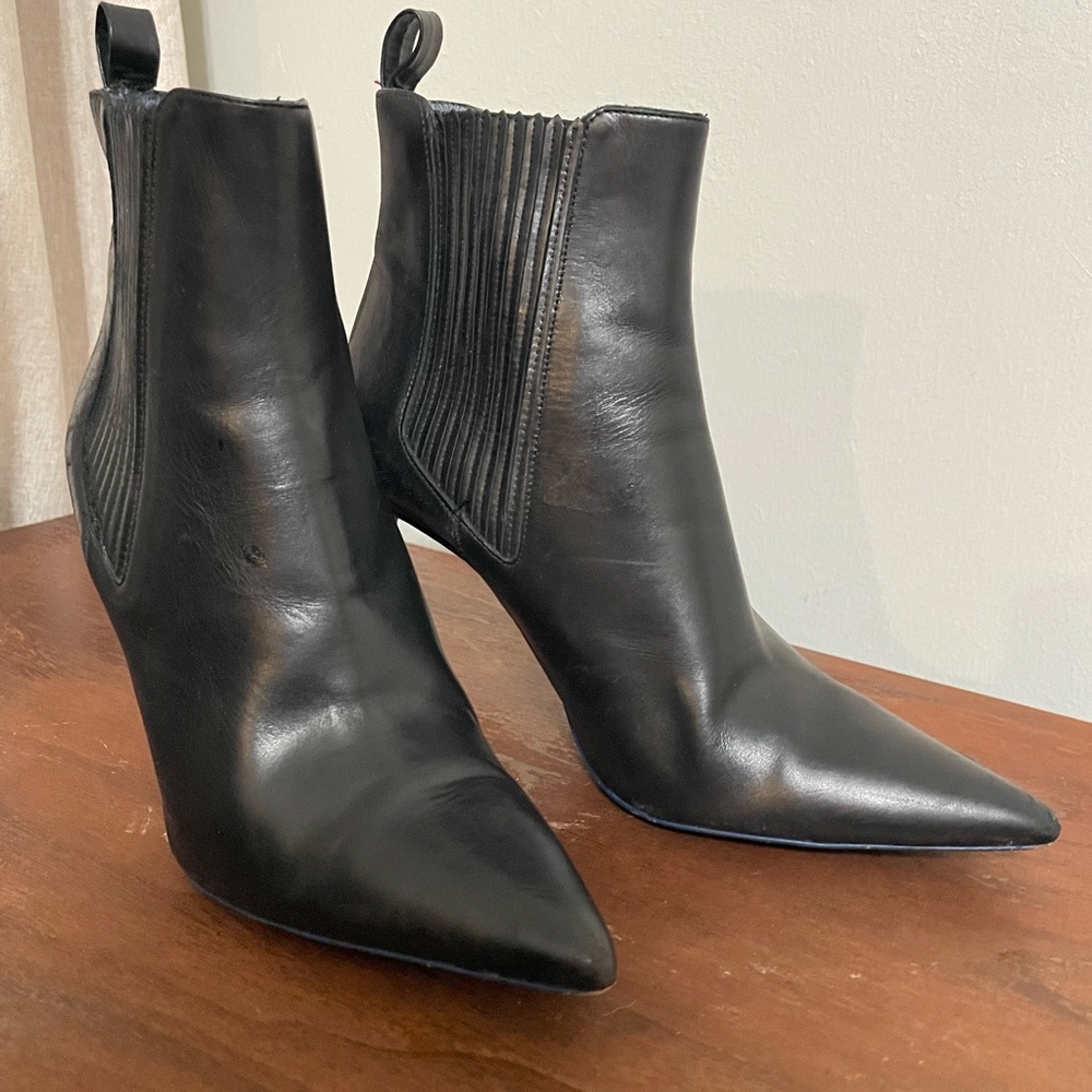 Zara Patent leather stiletto ankle boots